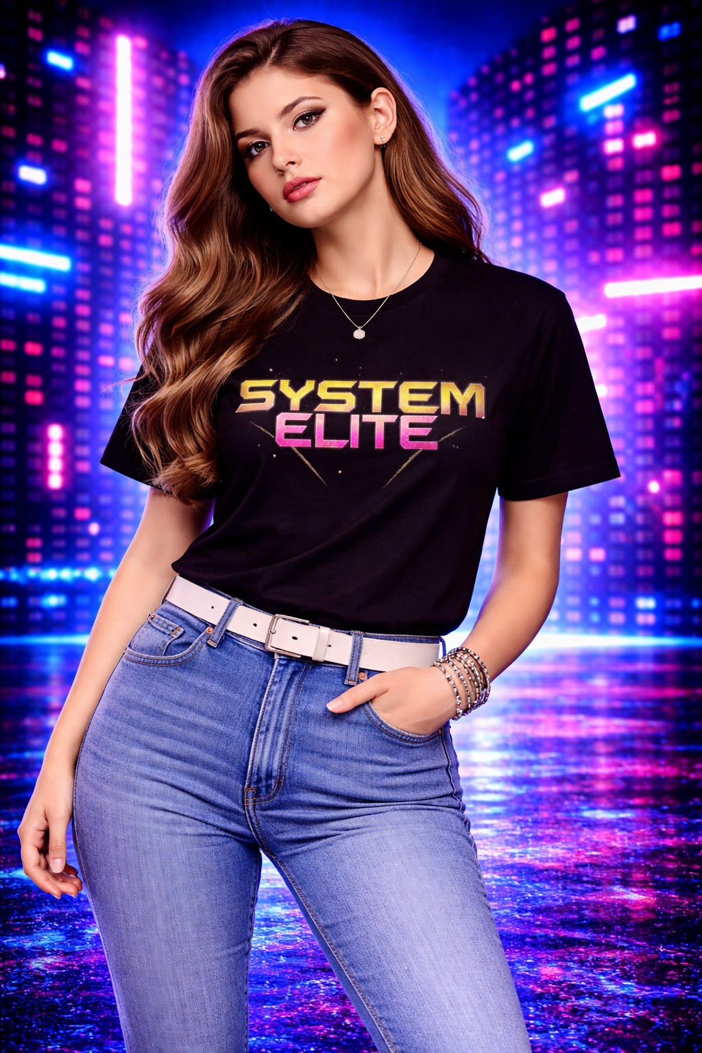 Unisex t-shirt - bold futuristic typography "SYSTEM ELITE"