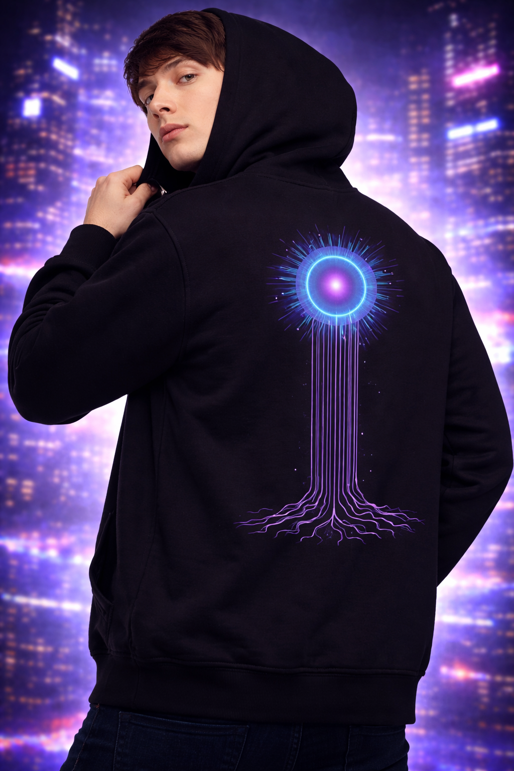 Future Mode Oversized Hoodie – Energy Core Design