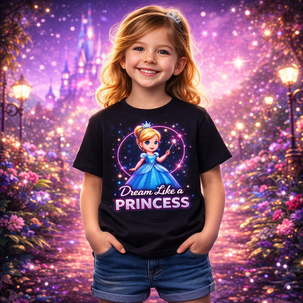 D271-Youth classic tee-cute cartoon "PRINCESS KID"
