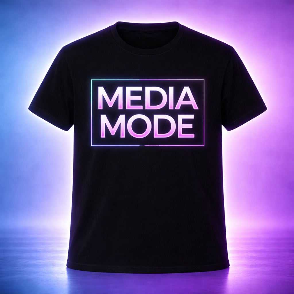 D111-Unisex t-shirt - Luxury futuristic typography "MEDIA MODE"