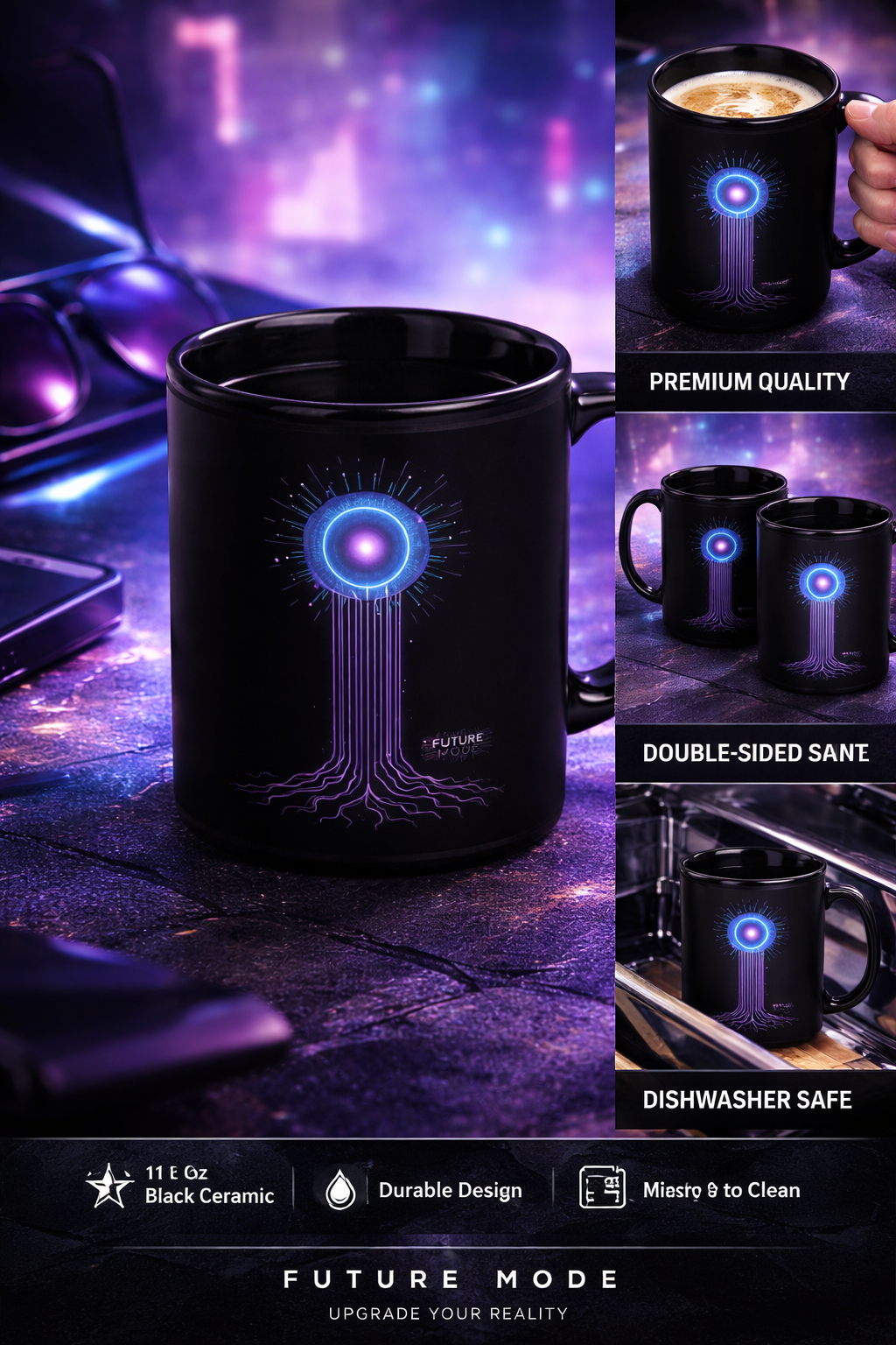Future Mode Energy Core Mug – Futuristic AI Design