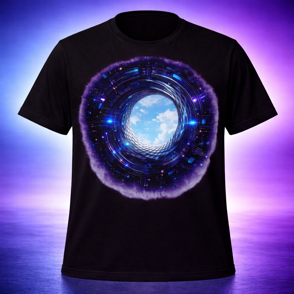 D091-Unisex t-shirt - Futuristic OPEN THE PORTAL