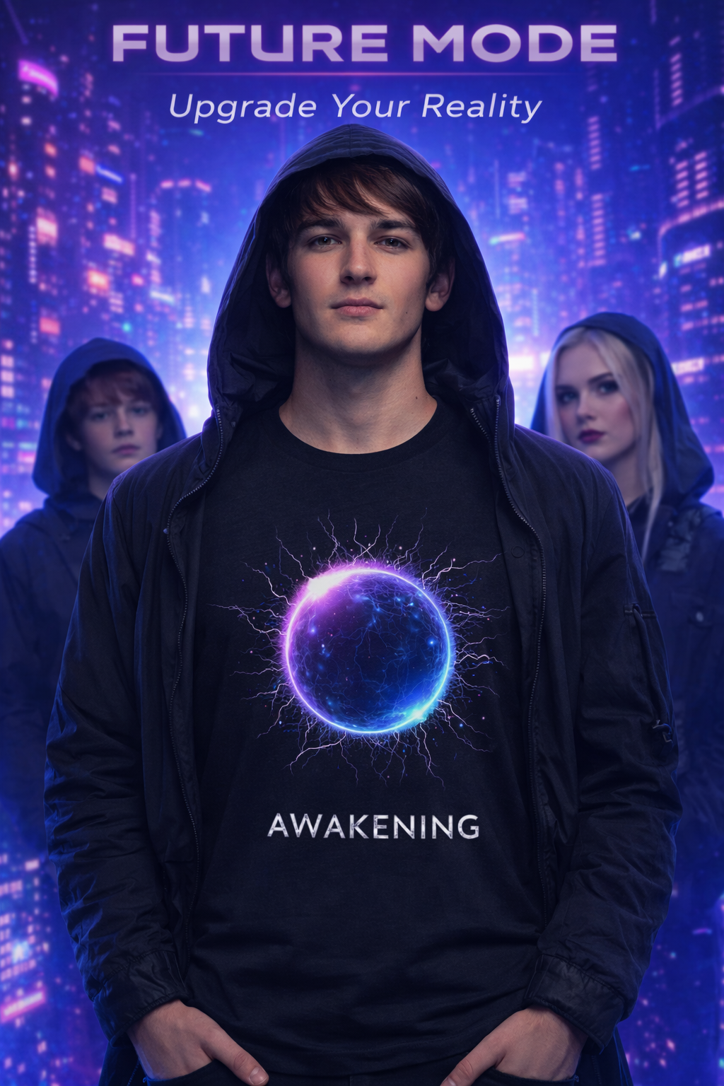 Future mode in a neon city