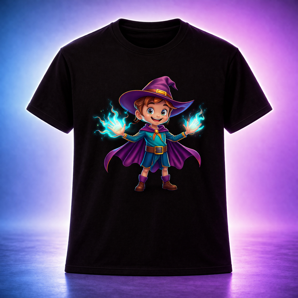 D115-Youth Classic tee-cartoon "KID WIZARD"
