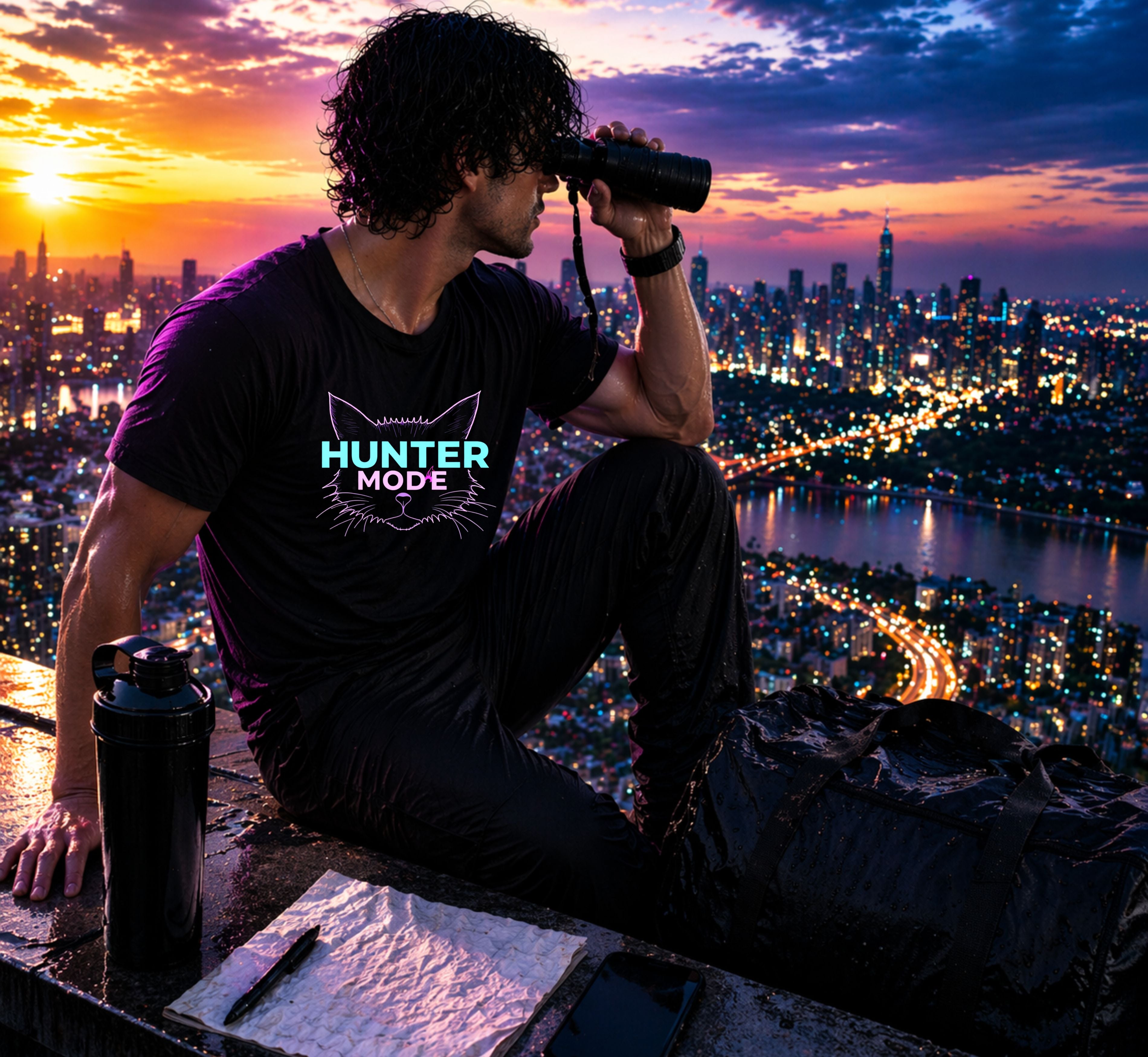 D083-Unisex t-shirt - Futuristic HUNTER MODE