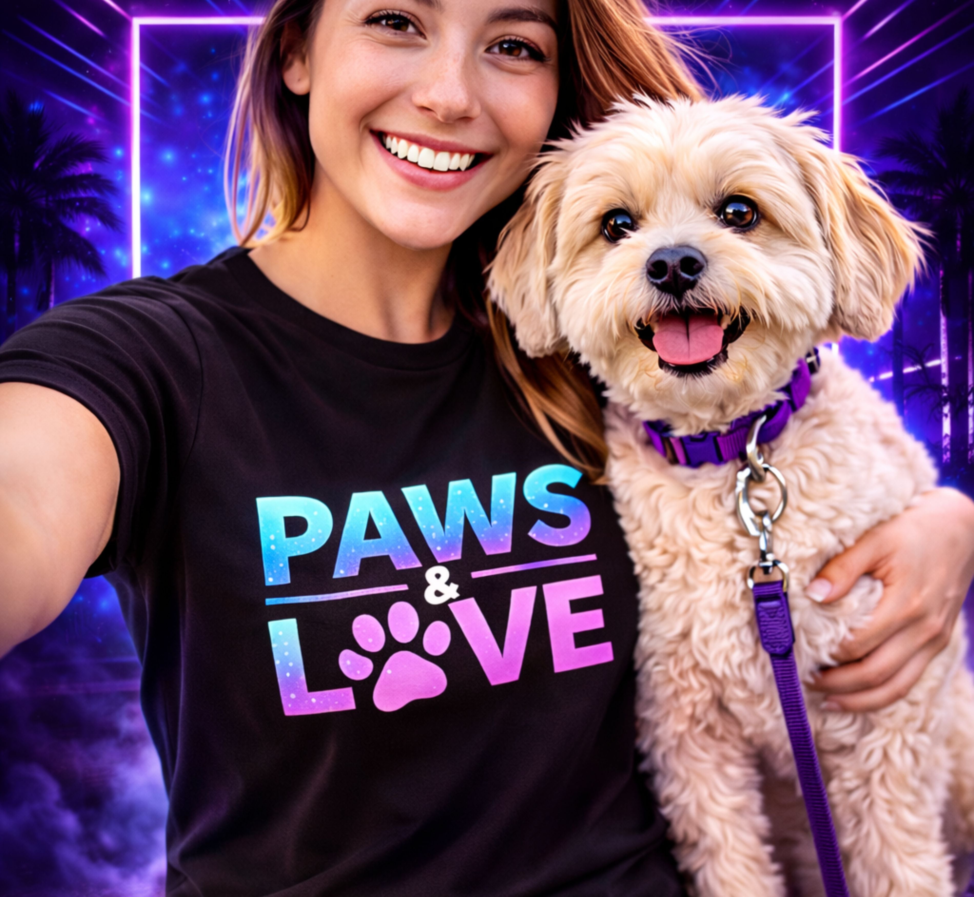 D234-Future Mode Unisex T-Shirt – "PAWS LOVE"  Design