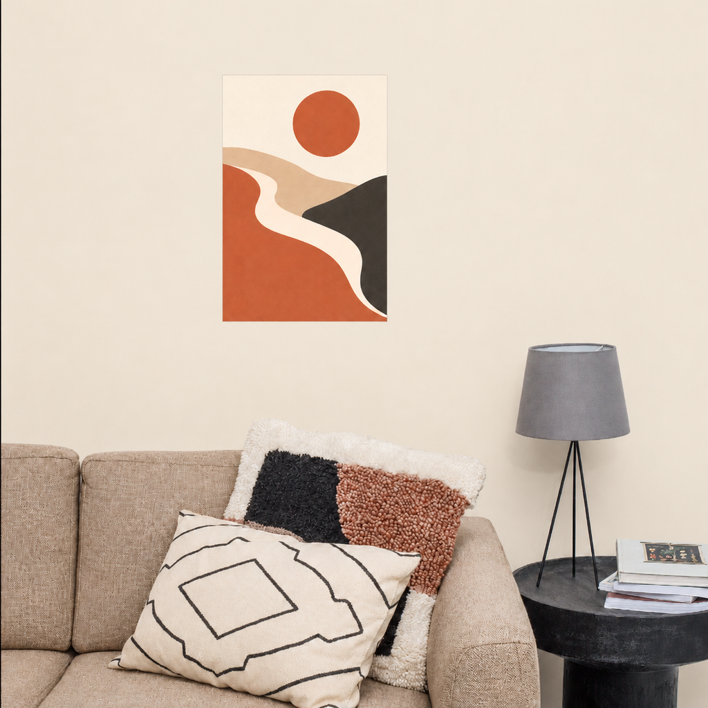 Desert Paths – Terracotta Sun Abstract Art Print