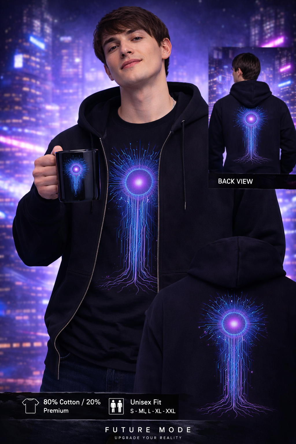 Future Mode Energy Core Mug – Futuristic AI Design