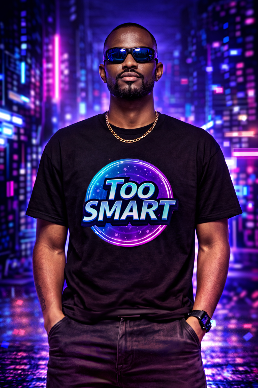 Unisex t-shirt - bold text "TOO SMART"