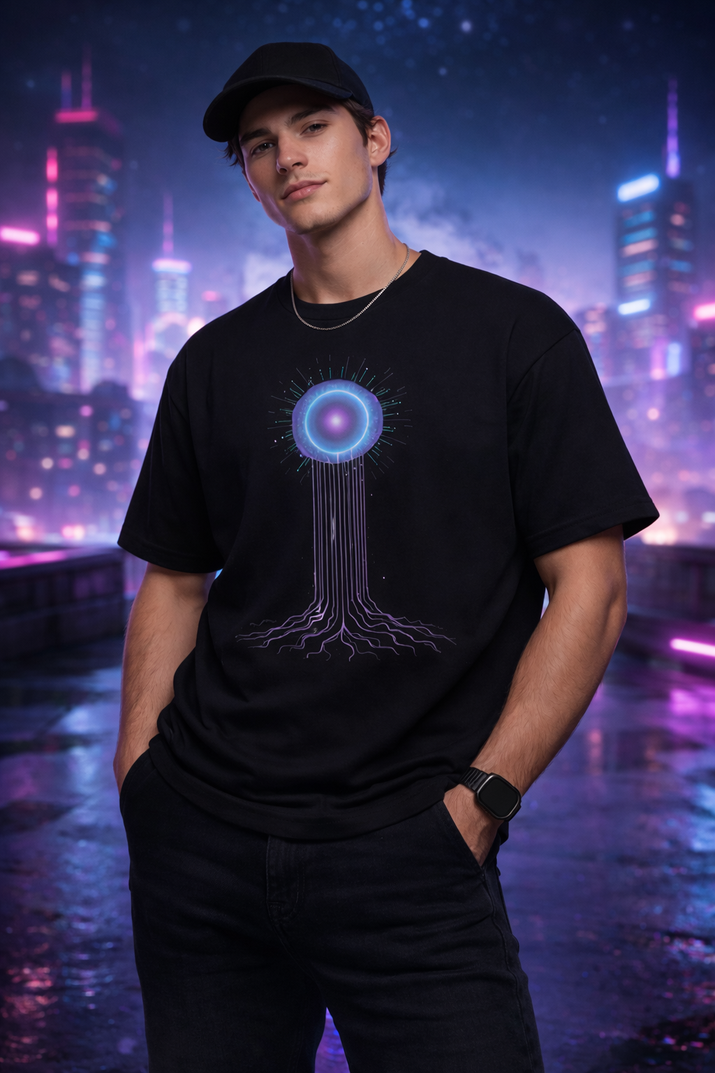Future Mode Energy Core T-Shirt – Futuristic AI Design