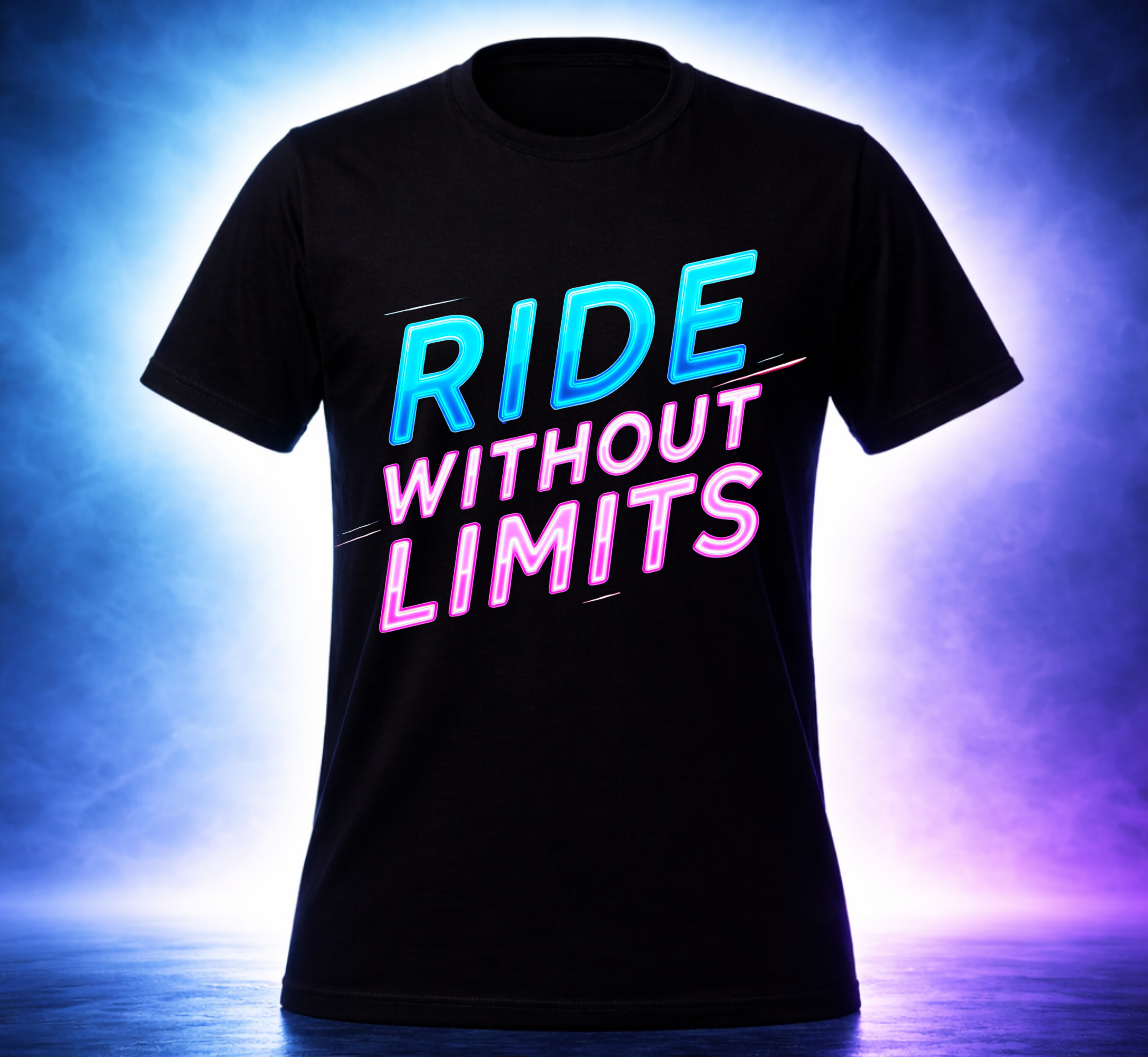 D106-Unisex T-Shirt-"RIDE WITHOUT LIMITS" Design