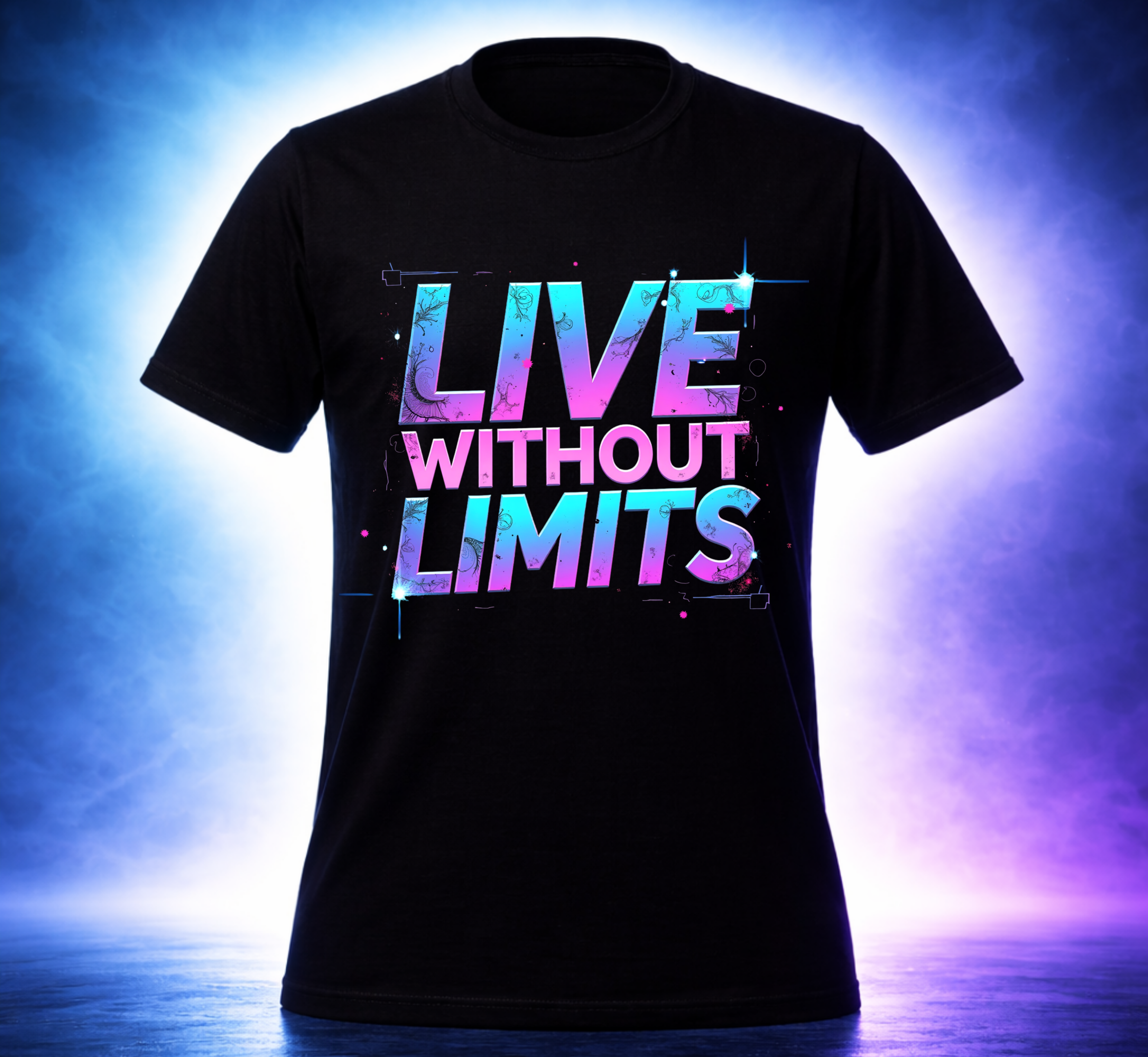 D238-Unisex T-shirt-"LIVE WITHOUT LIMIT" Design