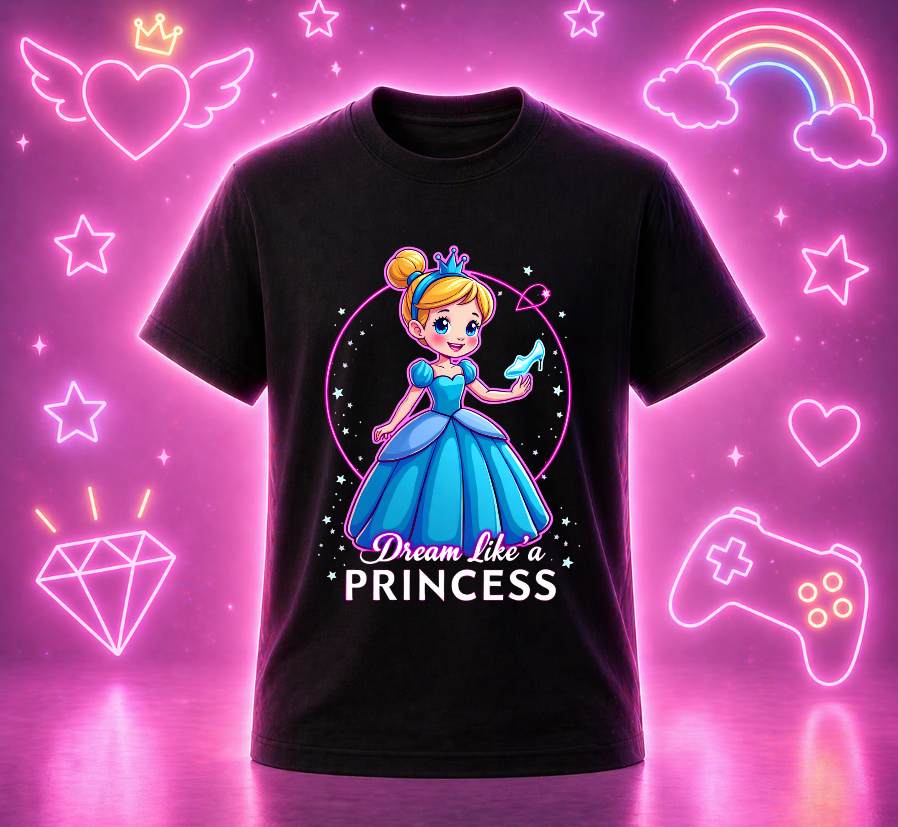 D271-Youth classic tee-cute cartoon "PRINCESS KID"