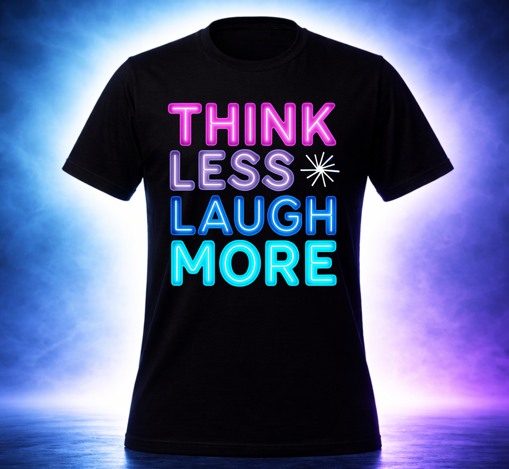 D190-Unisex T-Shirt - "THINK LESS LAUGH MORE" Design