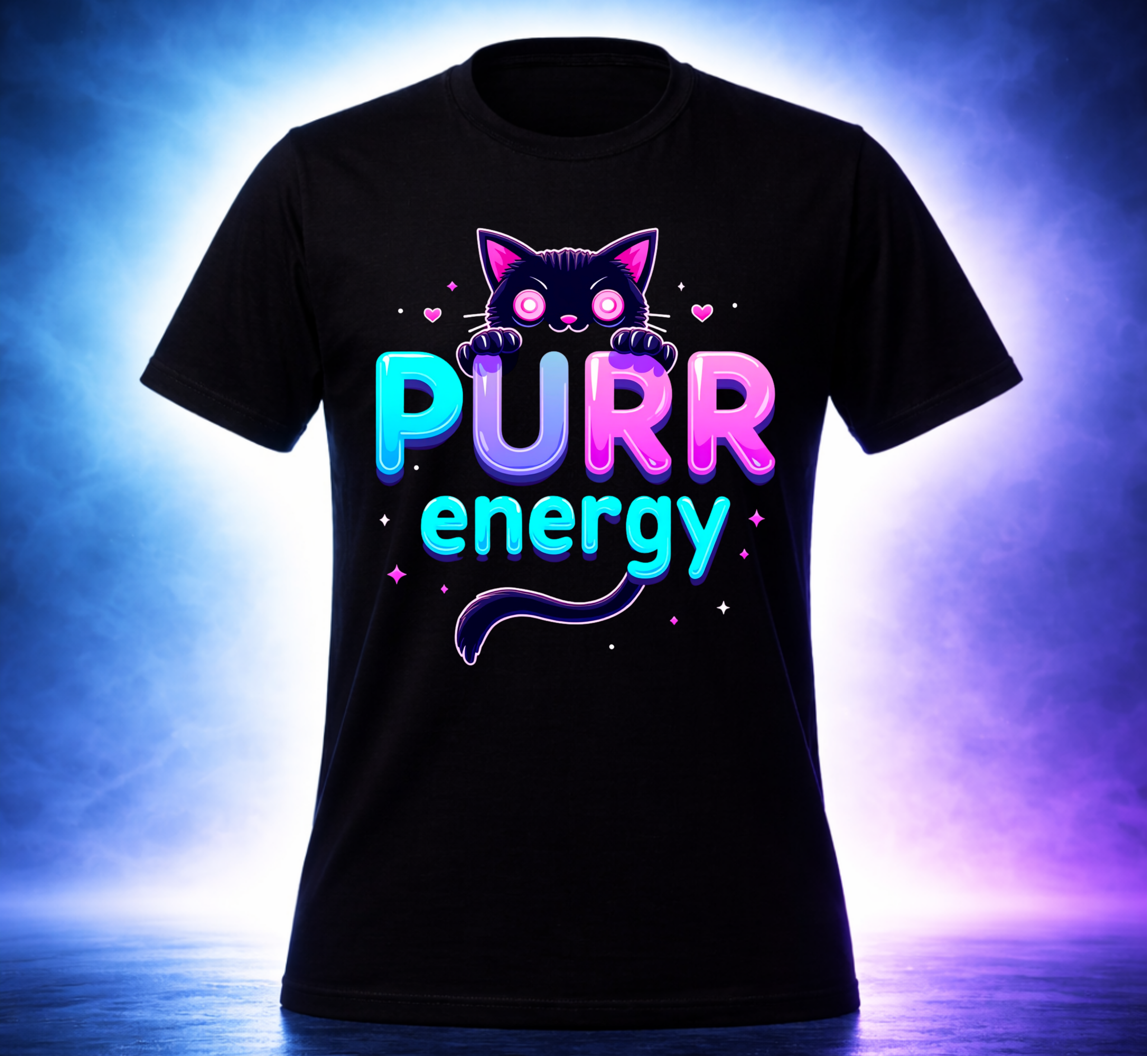 D207-Unisex t-shirt -  "PURR ENERGY" Design