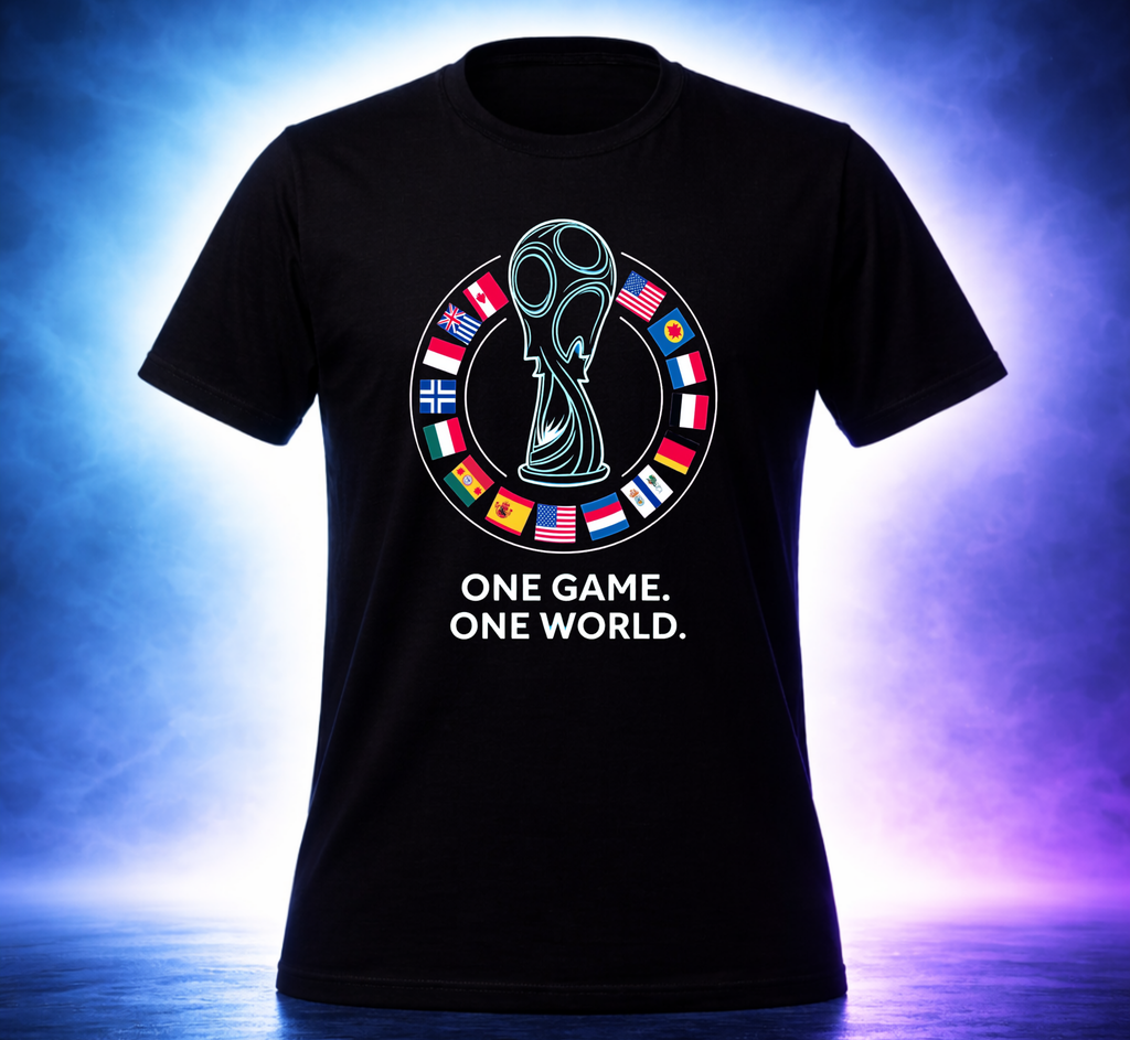 D251-Unisex t-shirt-"MULTIPLE WORLD CUP FLAGS" Design