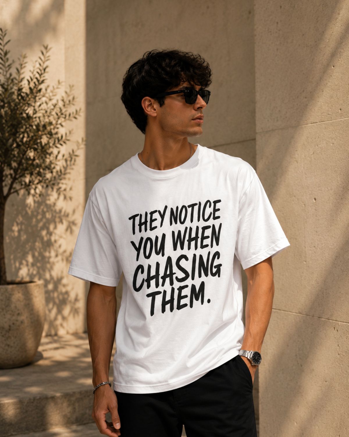 ST007 - THEY NOTICE YOU WHEN YOU STOP CHASING THEM Tee