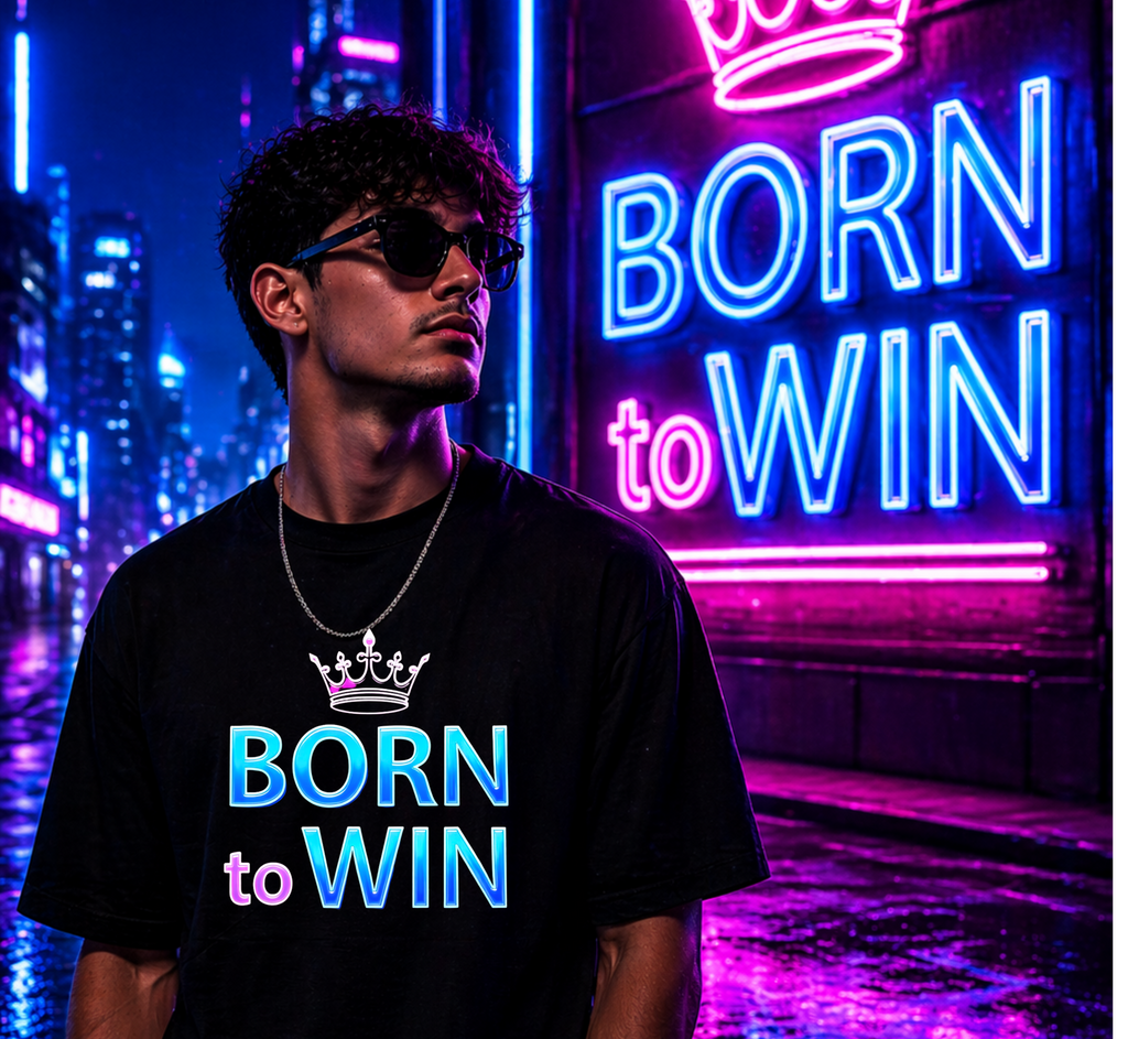 D124-Unisex T-Shirt -"BORN TO WIN" Design