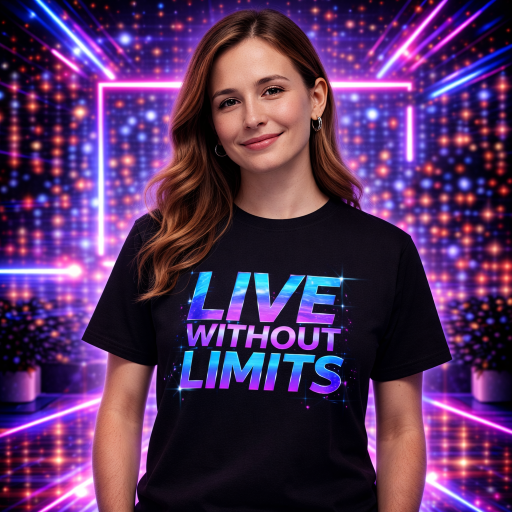 D238-Unisex T-shirt-"LIVE WITHOUT LIMIT" Design