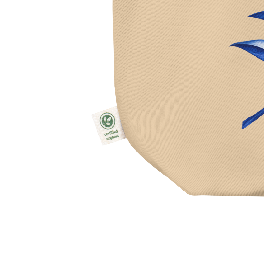 Cobalt Olive Branch – Organic Cotton Tote Bag