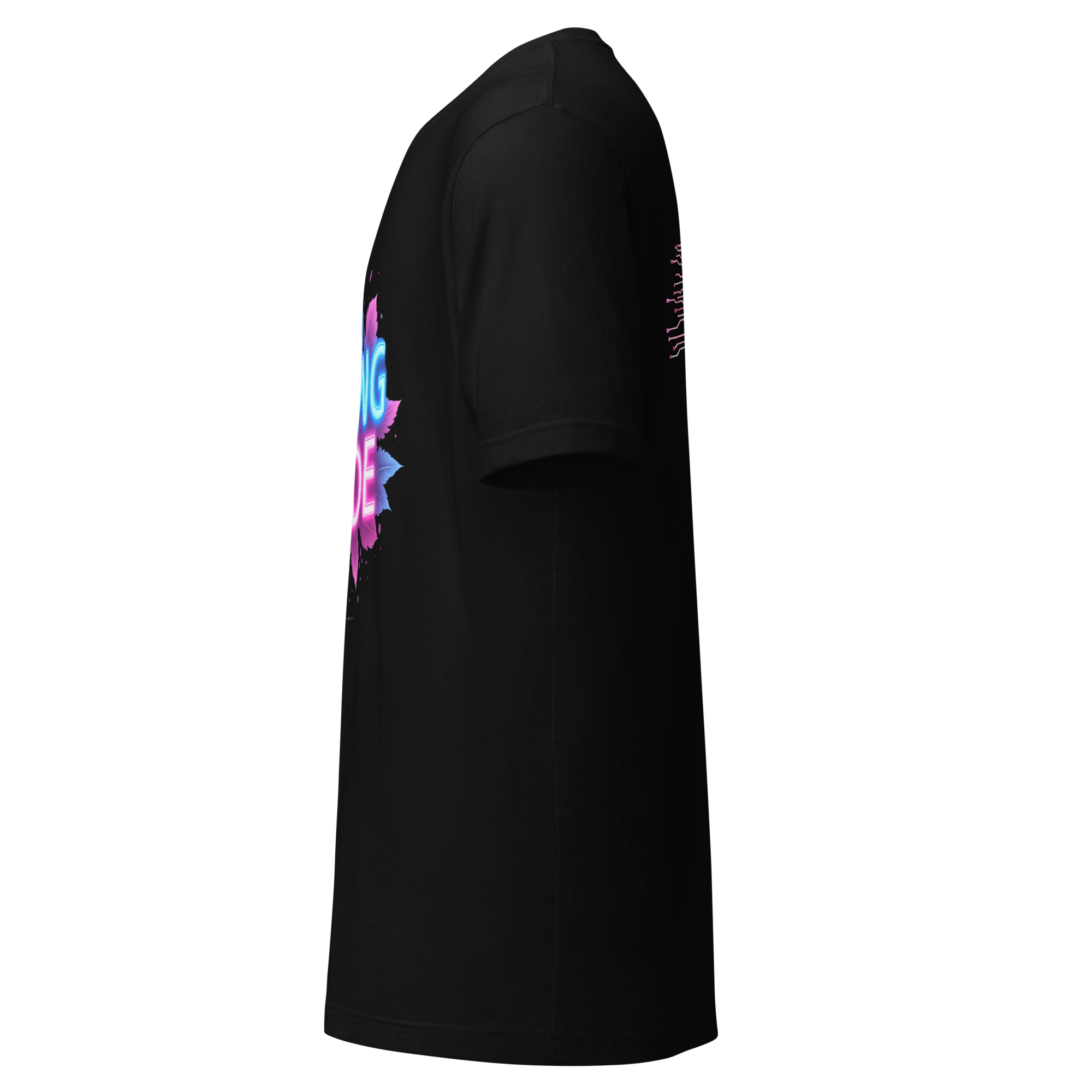 D063-Unisex t-shirt - Futuristic neon design, bold large text "SPRING MODE"